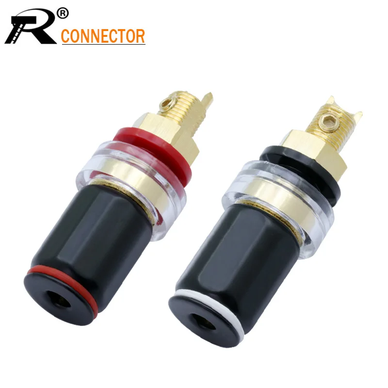 

1pair/2pcs HIFI Speaker Terminal 50mm Pure Copper Gold-plated Terminal Block Amplifier Audio Banana Jack Socket Connector