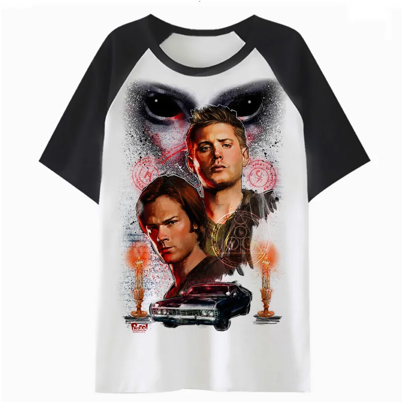 

Supernatural Sam And Dean t shirt men for male top hop tshirt tee harajuku hip streetwear funny t-shirt clothing F2965