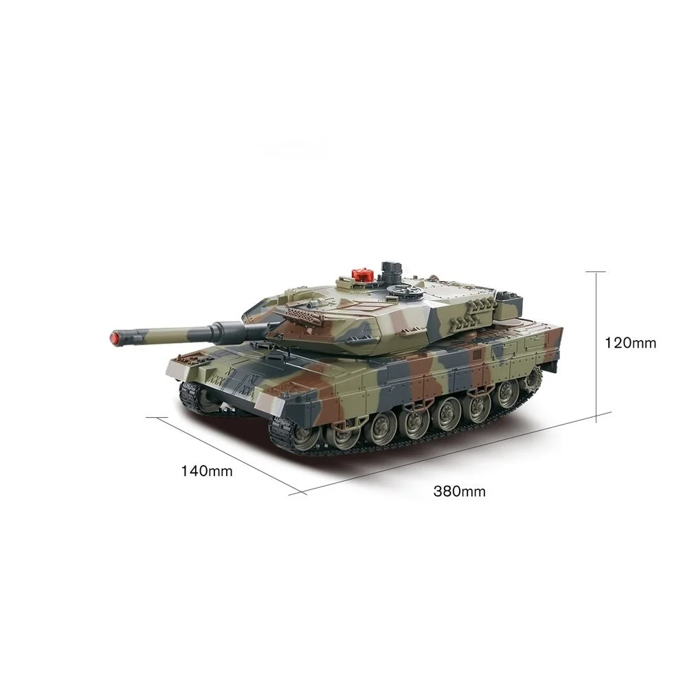 Battle Tank 1/24 Scale German Leopard A6 Infrared Fighting RC Battle Tank with Sound and Lights Wireless RC Tank Toys