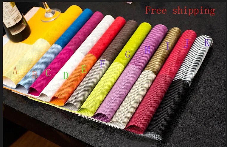 

free shipping Placemat pvc dining table mat disc pads bowl pad coasters waterproof table cloth pad slip-resistant pad 11color
