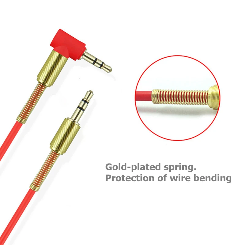 Rankman 3.5mm Jack Male to Male Audio Cable AUX 90-degree curved Cord Line for Laptop MP3 Speaker Phone Car Earphone