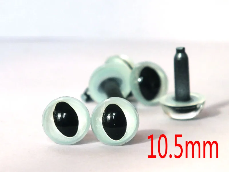 

10.5mm silver gray plastic safety toy cat eyes with washer or without washer for doll accessories---60pcs
