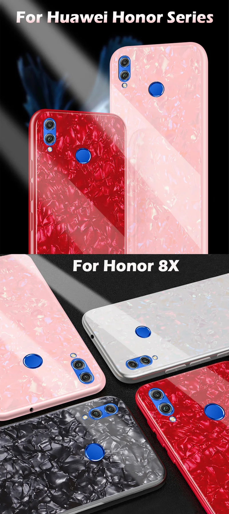 KHW2033_8_JONSNOW Tempered Glass Phone Case For Huawei Honor 8X 8C Glossy Hard Back Cover for Honor 10 9 Lite 7C 7A Pro 7X