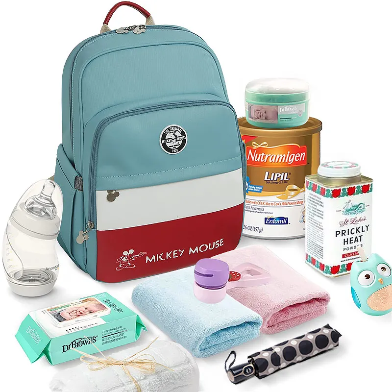 

Disney PU Leather Baby Bag Organizer Tote USB Diaper Bags Mom Backpack Mother Maternity Bags Diaper Backpack Large Nappy Bag