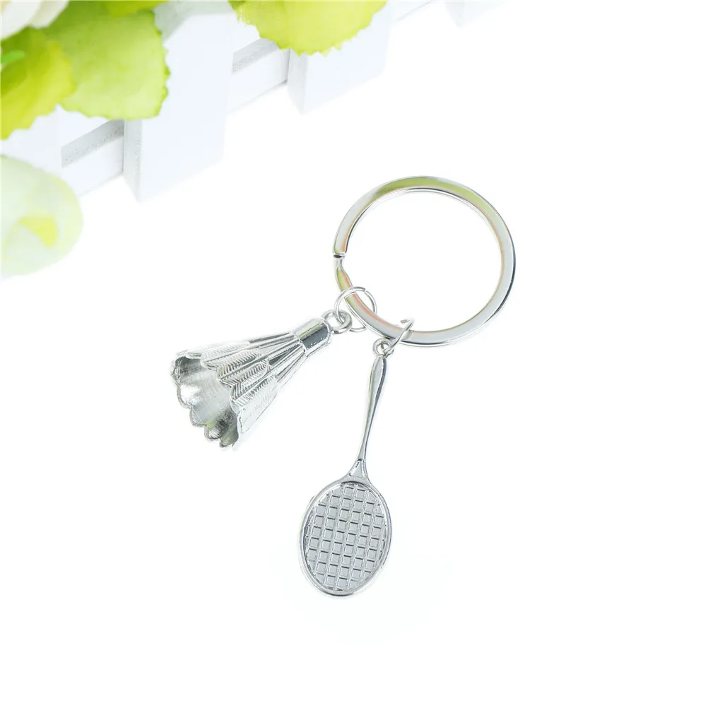 

Metal Badminton Keychain Porte Clef Personalized Metal Car Keyring Keyfobs Creative jewelry Souvenir Friend gift