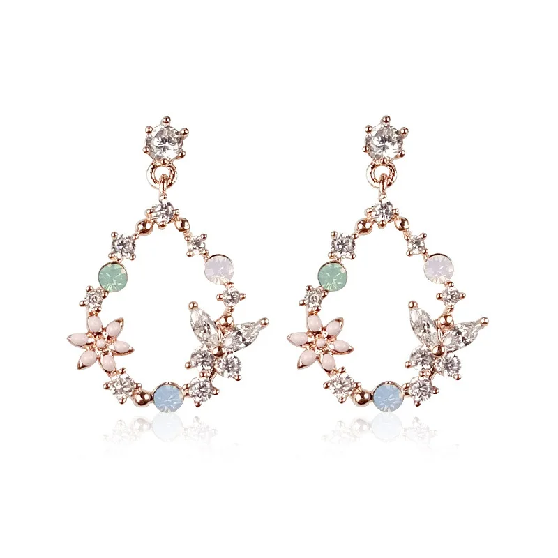 JCYMONG/ корейские простые Хрустальные акриловые серьги-гвоздики с цветочным узором для женщин и девушек, милые модные серьги, серьги-гвоздики d oreille femme