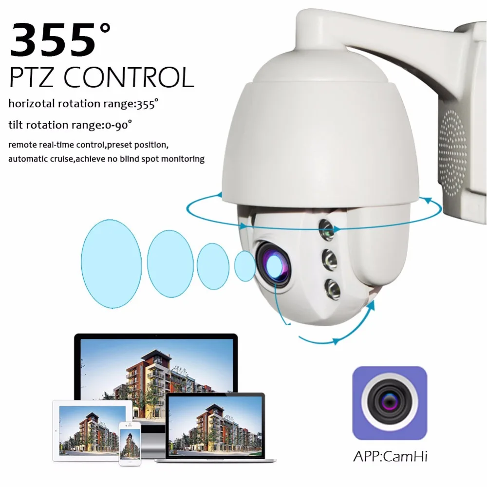 Мини PTZ Скорость купольная ip-камера Камера Беспроводной Wi-Fi CCTV 1080 P 2MP HD открытый IP66 Водонепроницаемый движения сигнализации ИК Аудио P2P