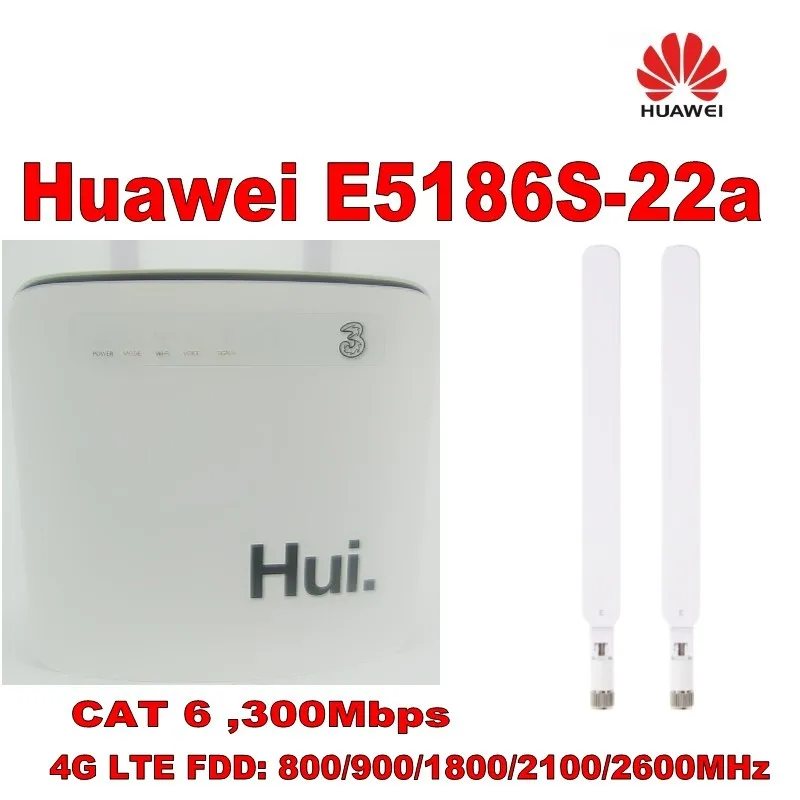 Разблокированный мобильный ключ cat6 300 Мбит/с Huawei e5186 3g Wi-Fi 4g cpe plus 2 шт. антенна SMA |