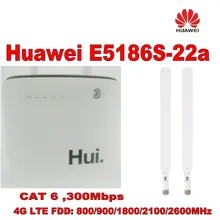 Huawei – clé wifi 3g cat6 300mbps, déverrouillage, dongle Mobile, hotspot 4g cpe plus, 2 pièces, antenne 4g SMA, E5186s 22a