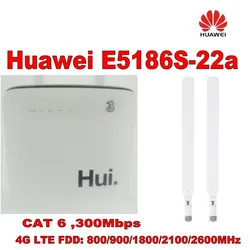 Huawei – clé wifi 3g cat6 300mbps, déverrouillage, dongle Mobile, hotspot 4g cpe plus, 2 pièces, antenne 4g SMA, E5186s 22a 