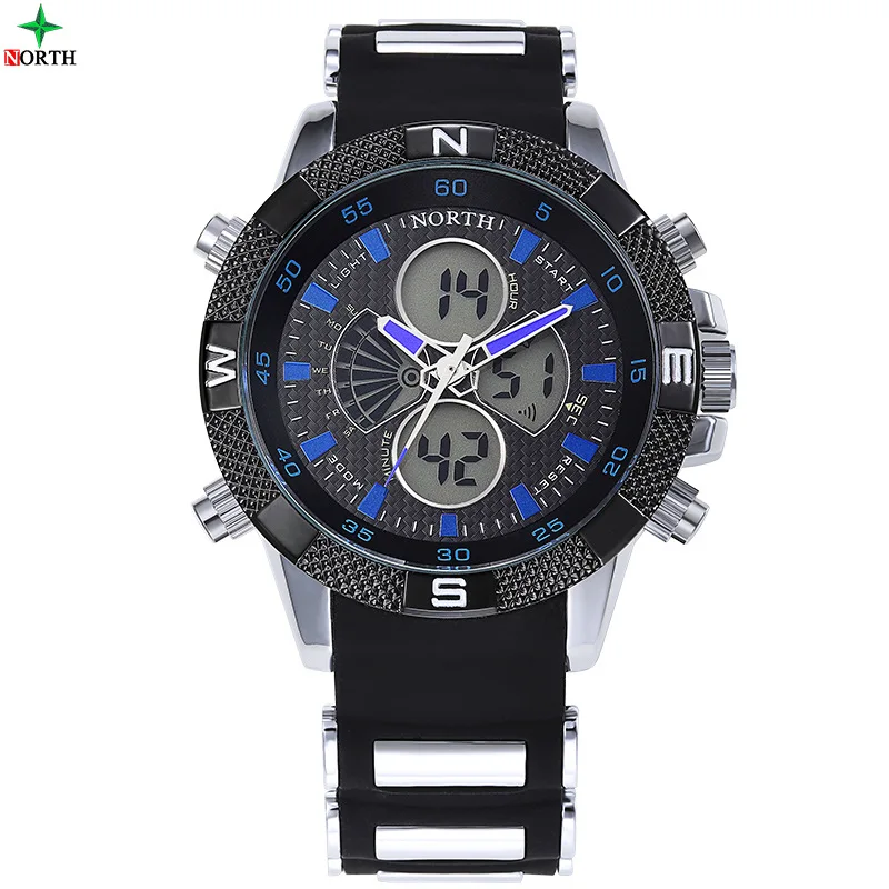 

Fashion Sport Watches Men Silicone Band Multifunction Dual Time Led Display Quartz Man Wristwatch Casual OutDoor Clock 6013 Hour