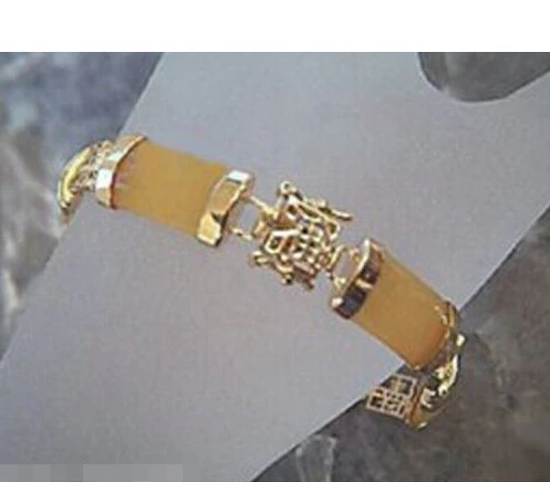 

shipping>>>>Jewelry Yellow Jade 18KGP Fortune Clasp Bracelet