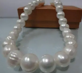 

Huge Natural 11-12MM GENUINE WHITE BAROQUE PEARL NECKLACE 18" 36"