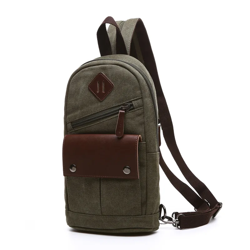 Новинка, модный винтажный мужской маленький рюкзак, женские холщовые дорожные сумки для мужчин, рюкзаки, военная сумка через плечо, Bolsas an1158 - Цвет: army green