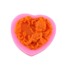 Best Price Fondant chocolate candy Angel Heart mold silicone mould for Craft Flower Art embossing Soap dies Mold