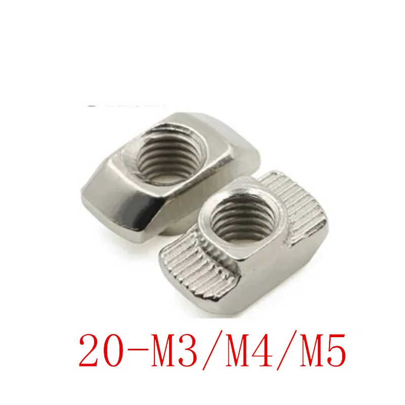 20-100 шт. M3/M4/M5 * 10*6 для 20 серий Т-образная гайка скользящая крепежный разъем 2020