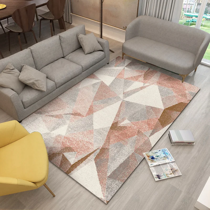 

Nordic Geometric Carpet Livingroom Modern Decorative Bedroom Carpet Sofa Coffee Table Rug Study Room Floor Mat Rectangle Rugs