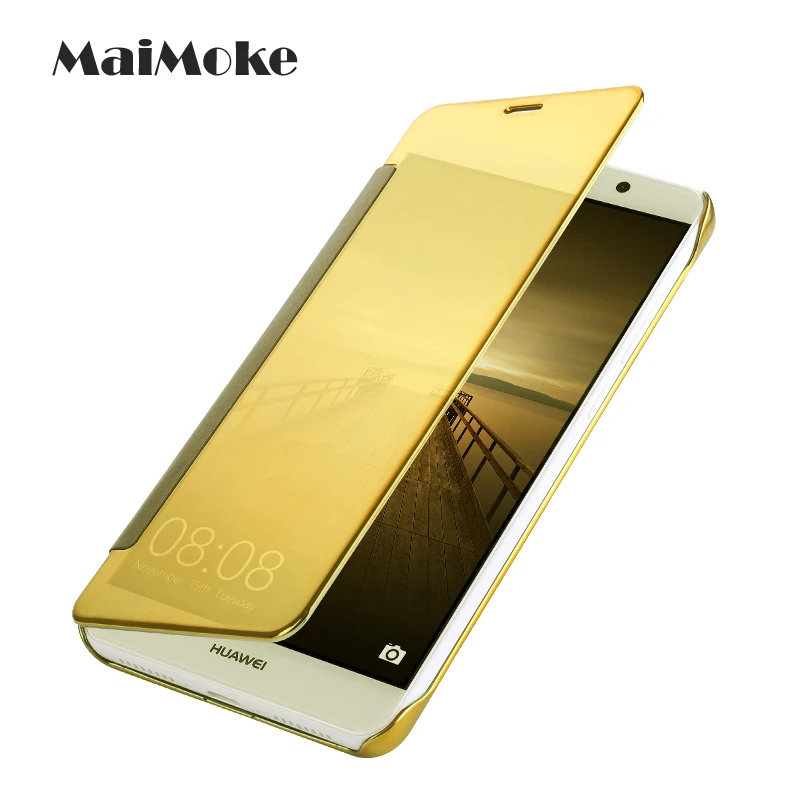 Роскошный зеркальный чехол для Huawei P8 Lite 2017 Filp жесткий защитный P9 покрытие ПК