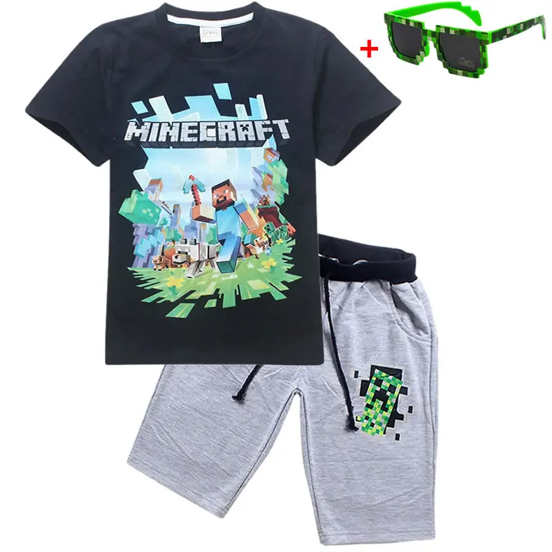 

Minecraft Toddler Baby New Boys T Shirt Kids Tops Cartoon summer Pattern Girls T-shirt Roblox Boys Clothes Children T Shirts