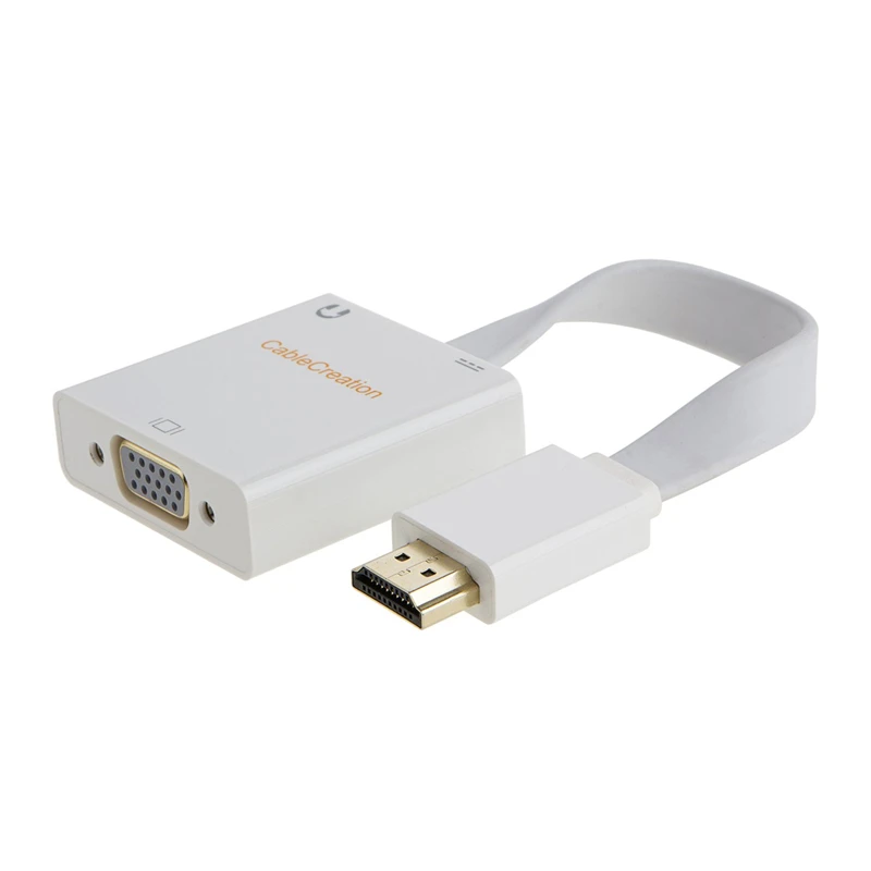 HDMI к VGA, плоский и Плетеный адаптер hdmi-vga, позолоченный HDMI мужчина к вставной конвертер для VGA, для портативных ПК Ноутбук HD DVD