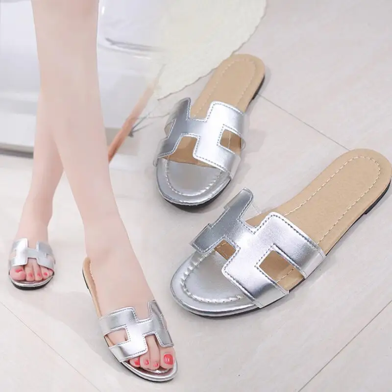 

Luxury brand womens shoes summer slippers women cut out beach sandals women slides outdoor slippers indoor slip on flip flops