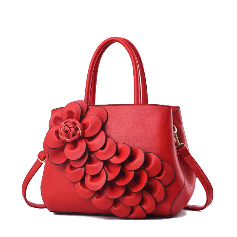 

ACE LOVE brand large capacity three-dimensional flower high quality totes party work purse women crossbody shoulder handbags