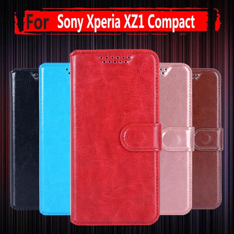 Флип Чехлы из искусственной кожи для Sony Xperia XZ1 Compact G8441 4 6 дюйма чехол бумажник