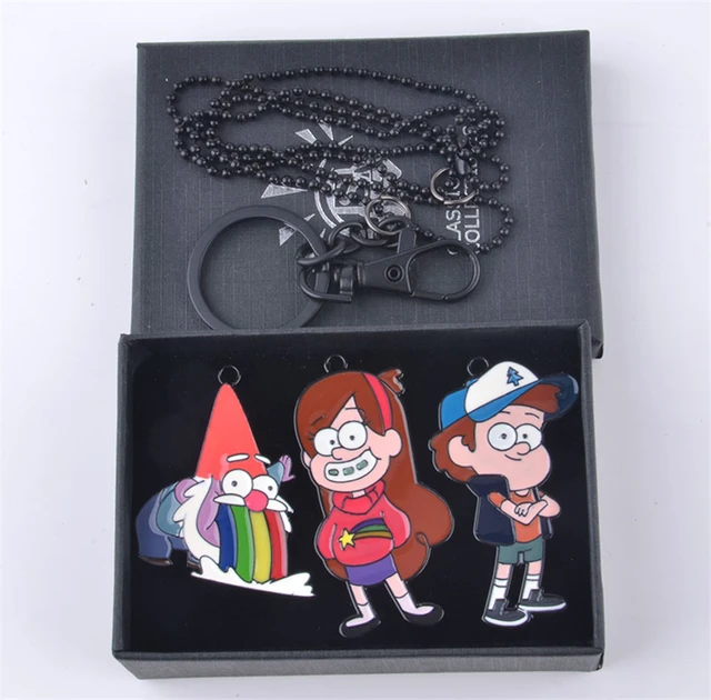 Anime Gravity Falls Alloy Metal Mabel Pines Dipper Pines Bill Cipher - anime gravity falls alloy metal mabel pines dipper pines bill cipher necklace keychain with box cosplay custume accessories