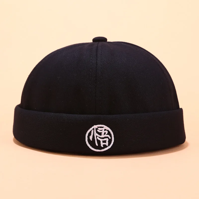 

Solid Cotton Retro Skull cap Adjustable Brimless Hat Landlord Breathable Beanie Hat Sailor Cap Vintage Hip Hop Men Hat