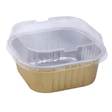 8 шт 300 мл одноразовая алюминиевая коробка для ланча квадратные закуски пищевые упаковочные контейнеры с пластиковыми крышками