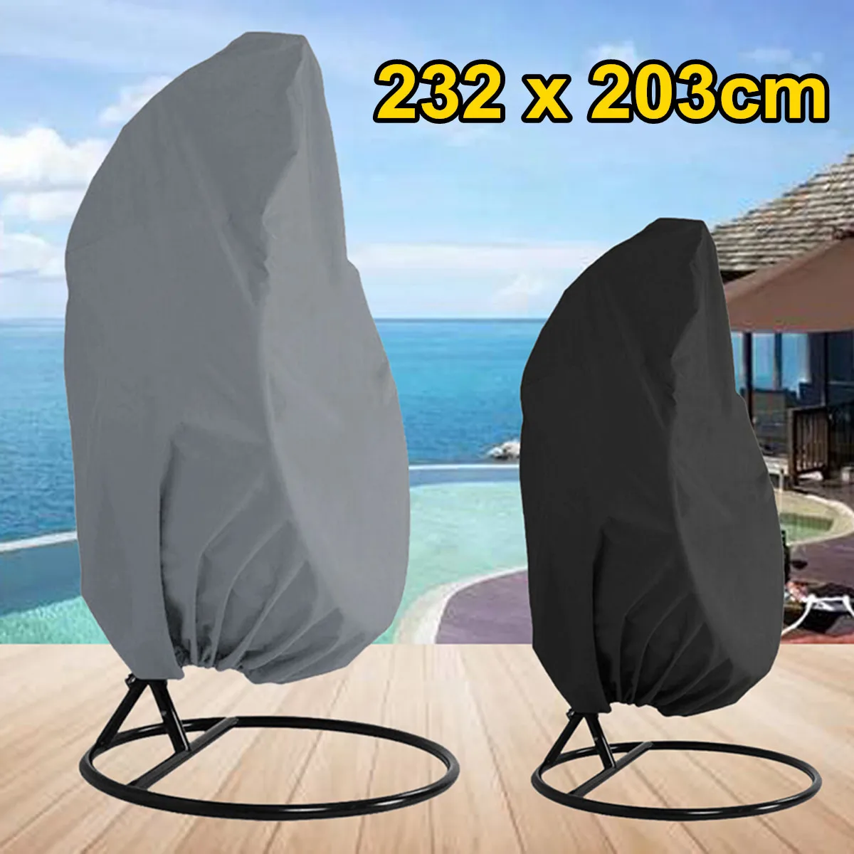 

2 Colors Wicker Swing Seat Cover Swing Patio Garden Weave Hanging Chair Seat Cover Anti-UV Waterproof Home Hanging Organizer