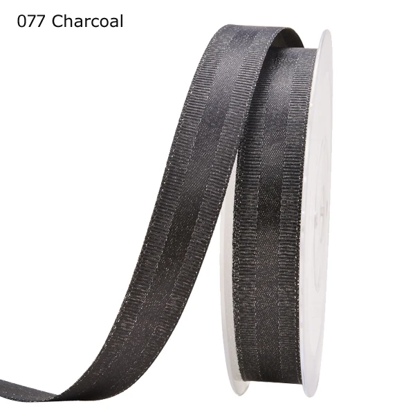 Silver Purl Grosgrain Edge Satin Ribbon 077