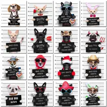 Nordic Style Boxing Dog Canvas Art Print Painting Poster Funning Cartoon Animal Wall Pictures for Kids Room Decoration No Frame