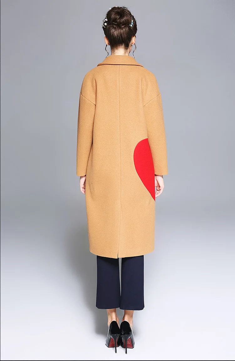 AOFULI S-5XL женское длинное шерстяное пальто макси, узор в стиле пэчворк, зубчатый воротник, кашемировое пальто большого размера, Зимние Теплые Топы 6160