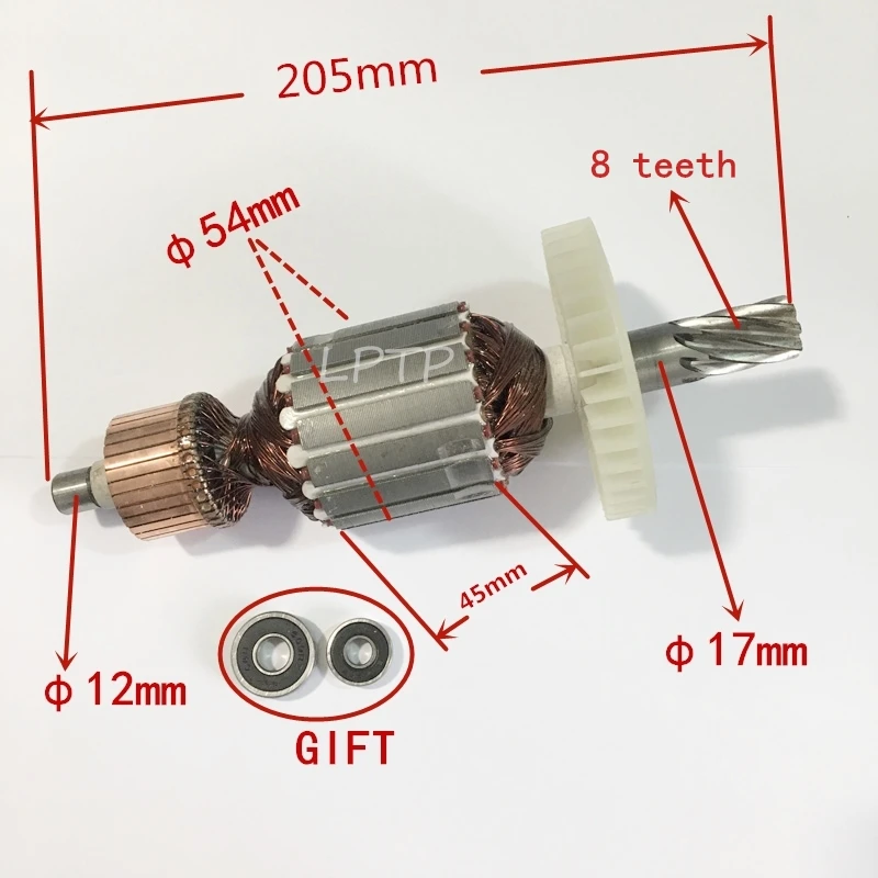 

AC220-240V replacement Rotor Anchor Armature for MAKITA HM1306 8teeth