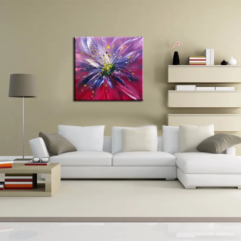 

Hand Painted High Quality Abstract Design Beautiful Color Flower Oil Painting On Canvas Modern Flower Painting For Room Decor