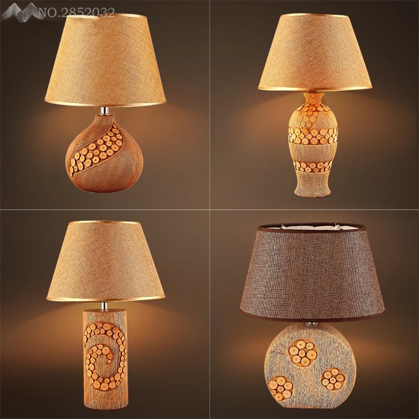 

LFH Nordic simple ceramic table lamp fabric lampshade desk lights for living room bedroom bedside reading home lighting fixture