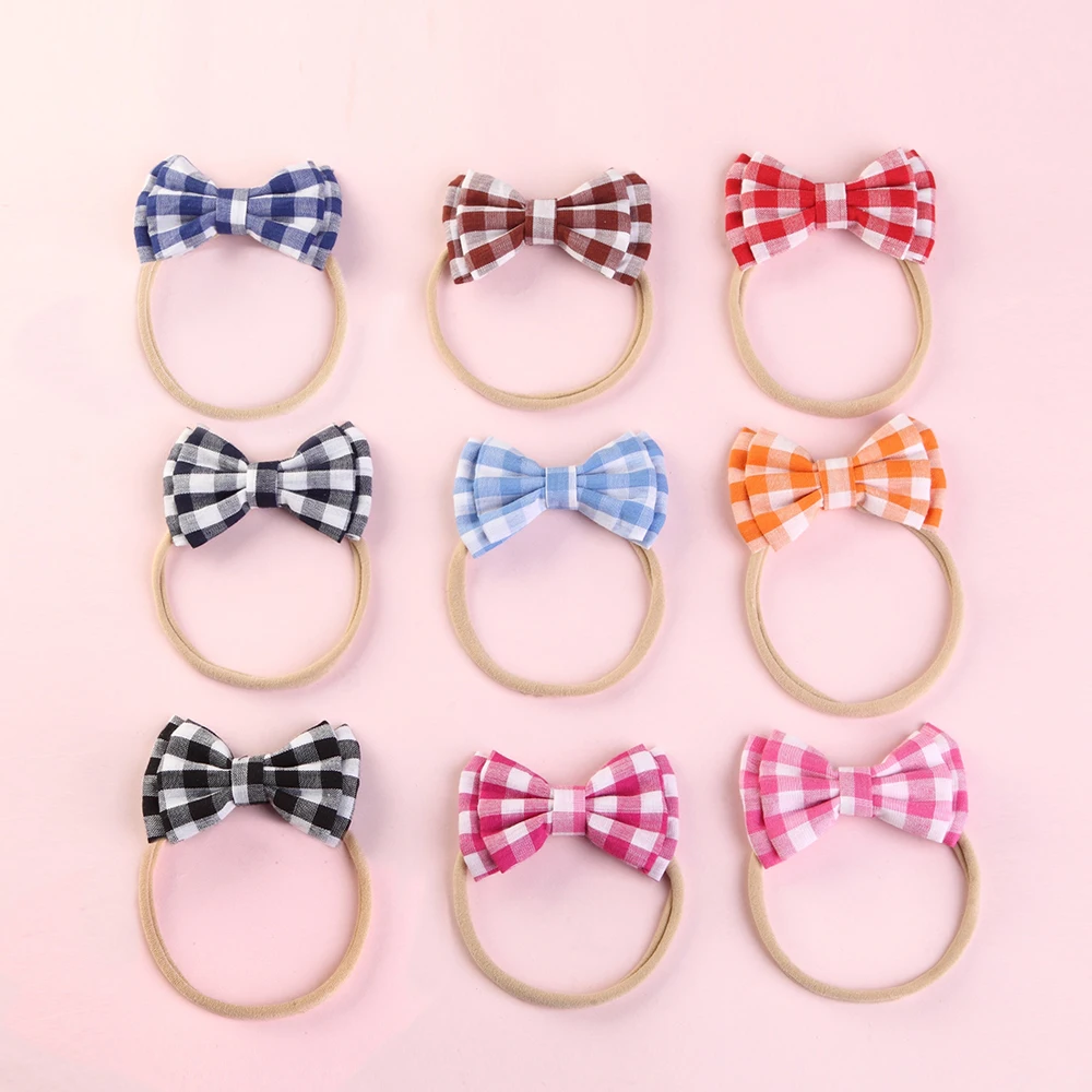 

Girls Handmade Fabric Bow Headband,Plaid Hair Bow with Nylon Headband,Kids Bows Nylon Headbands Hair Accessories 36pc/lot