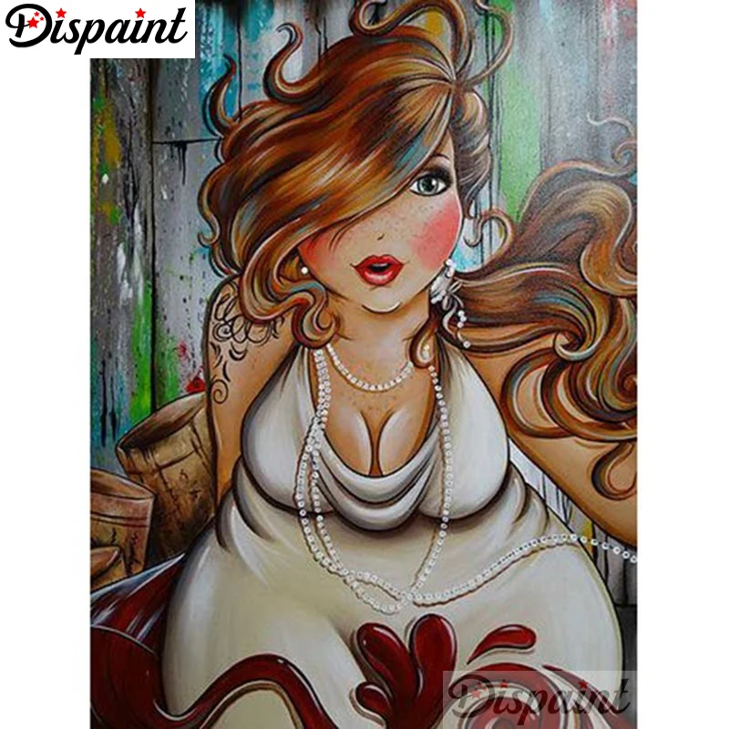 

Dispaint Full Square/Round Drill 5D DIY Diamond Painting "Cartoon beauty" 3D Embroidery Cross Stitch Home Decor Gift A06308