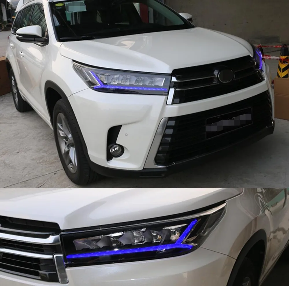 Светодиодный светильник s для Toyota Highlander 2018 2019 Автомобильный светодиодный двойной