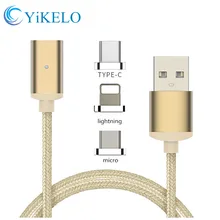 3in 1 / 2 in 1 Nylon 2.4A Magnetic Charge lightning Micro Type-c Usb Data Charging Cable Android Charger for iPhone 6 Samsung