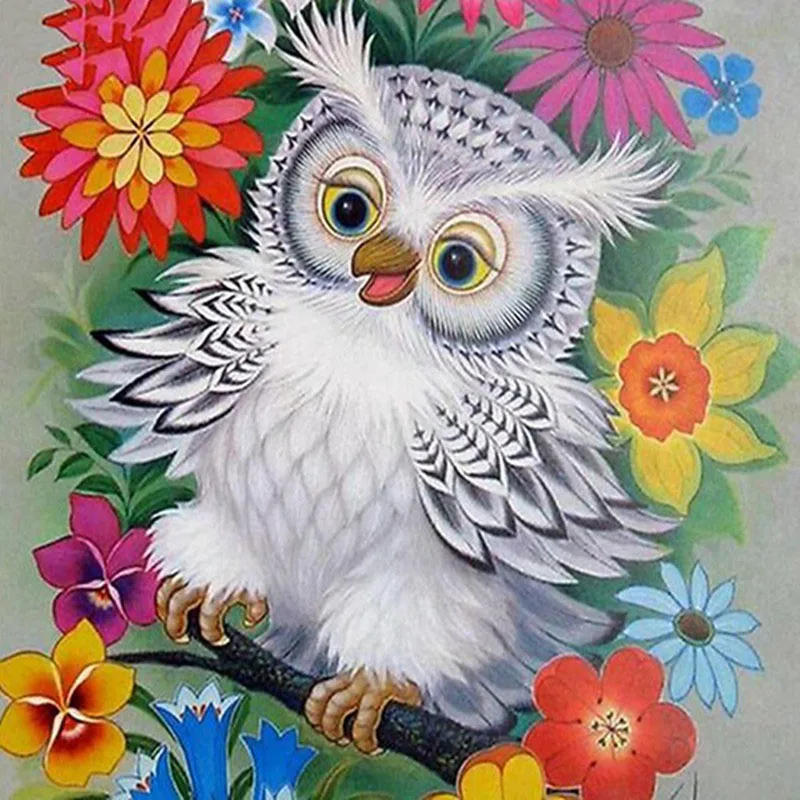 5D DIY Diamond painting Lovely Cartoon Owl Cross stitch Full Square embroidery full Round mosaic Home decor | Дом и сад