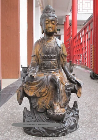 

xd 001851 Tibetan Buddhist Fane Bronze Quan yin a Bodhisattva Kwan-yin and bottle Statue