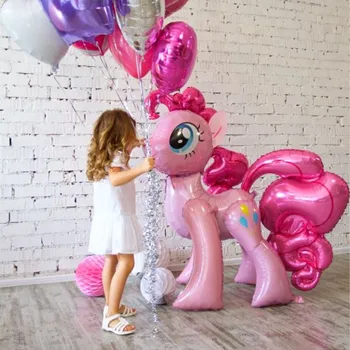 

Pink Little Horse Foil Balloon 100*97CM Horse Helium Ballon Kids Toys Wedding Birthday Animal Unicorn Party Decor Supplies SPA17