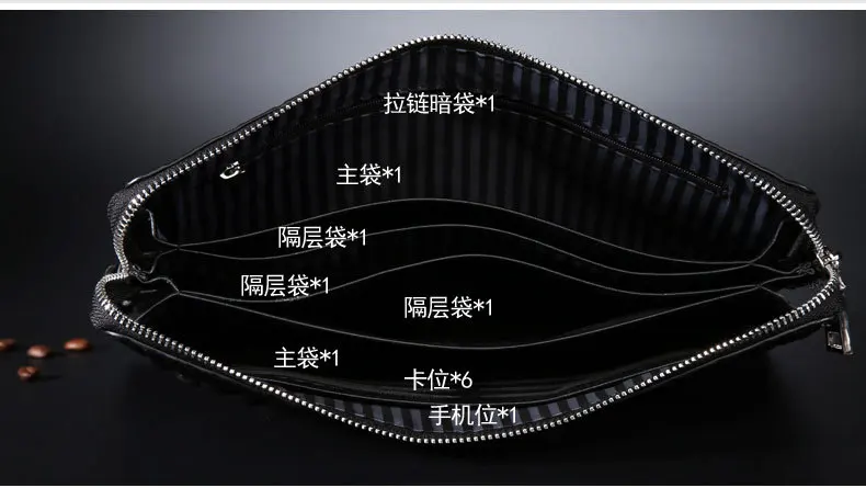 Мужской клатч из натуральной воловьей кожи с узором «крокодиловая кожа», сумка для мобильного телефона, деловая сумка, дневной клатч, трехслойный карман