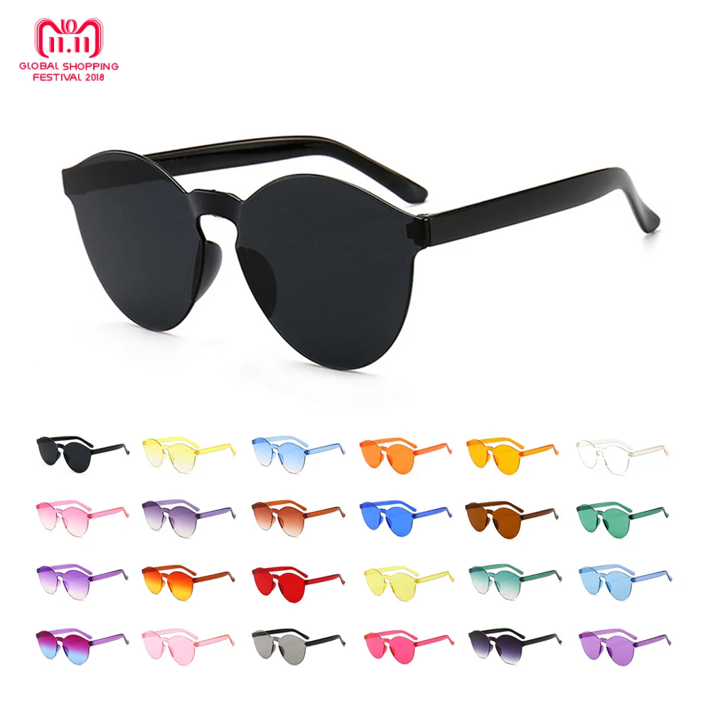 

26 Styles Cat Eye Clear Women Sunglasses Candy Color Womens Cool Cateye Eyewears Men Retro Integrated Sun glasses