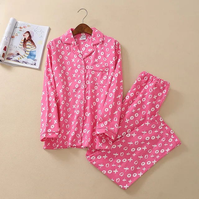 Buy Pink Pajamas Girls Women Autumn Winter Brushed