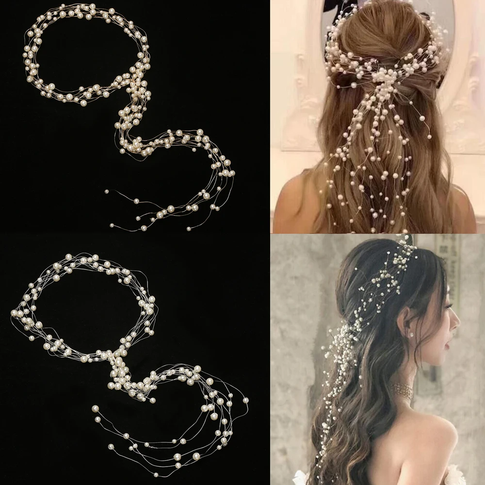 

2019 Western Wedding Fashion Bride Headdress Handmade Wedding Bride Crown Floral Pearl Hair Accessories Hairpin Ornaments