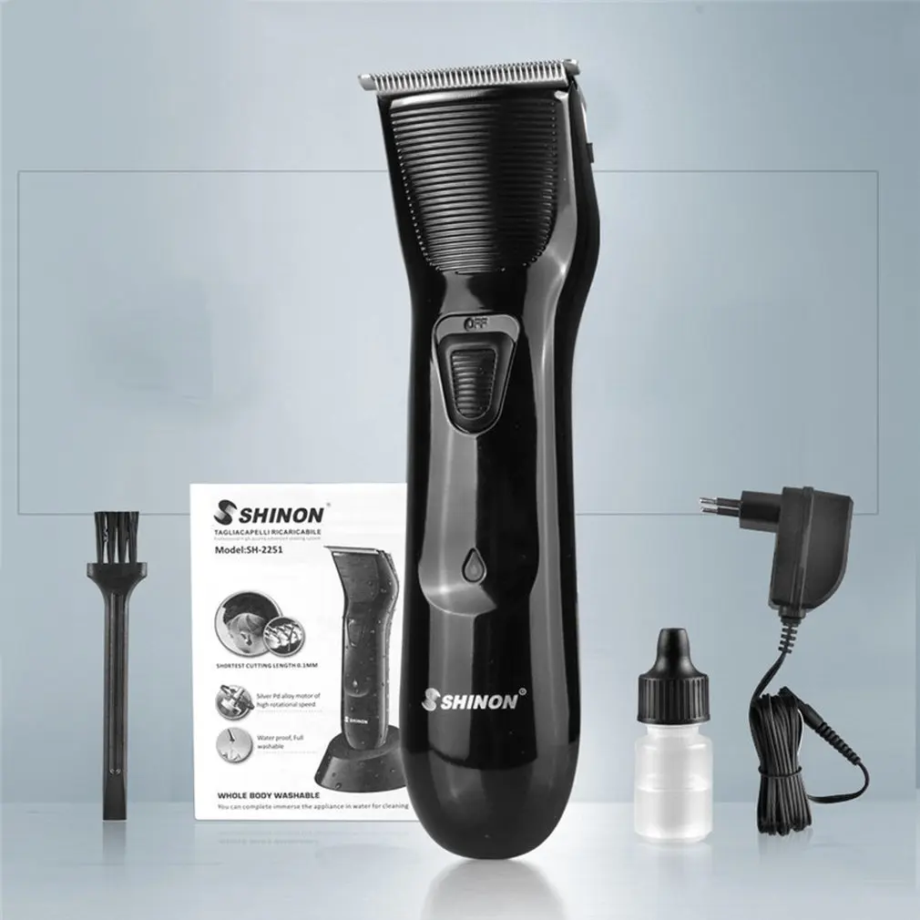 

SH-2251 Electric Hair Clipper Washable Rechargeable Hair Cutter Trimmer with Guide Combs Universal Barber Haircut Tool