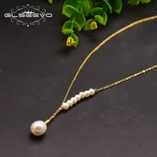 GLSEEVO,, 925 пробы, серебро, натуральный пресноводный жемчуг, ручная работа, подвеска, ожерелье для женщин, хорошее ювелирное изделие, колье GN0094